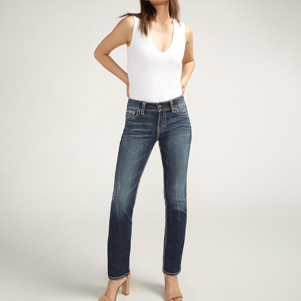 Suki Mid Rise Straight Leg Jeans